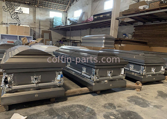 Rectangle Stainless Metal Casket With Durable Metal Construction