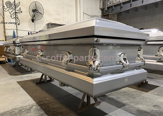ISO9001 Funeral Metal Stainless Steel Casket Customizable And Decorable Surface