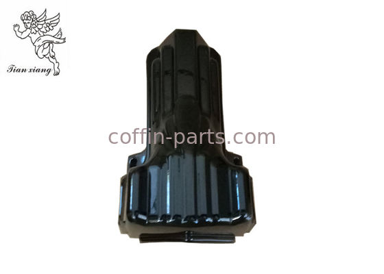 Black PP Material Funeral Casket Accessories , Coffin Corner With Iron Tubes