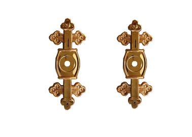Pale Gold Coffin Bracket Surface Decoration Cross Shape For Casket Screw